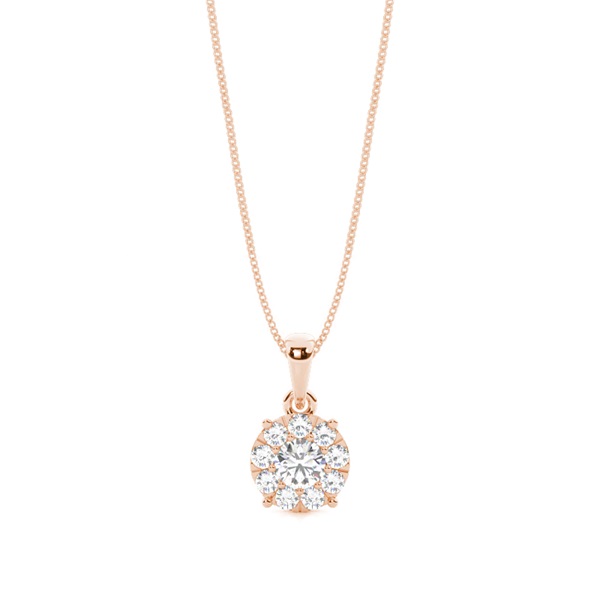 Prong Setting Round Diamond Cluster Pendant