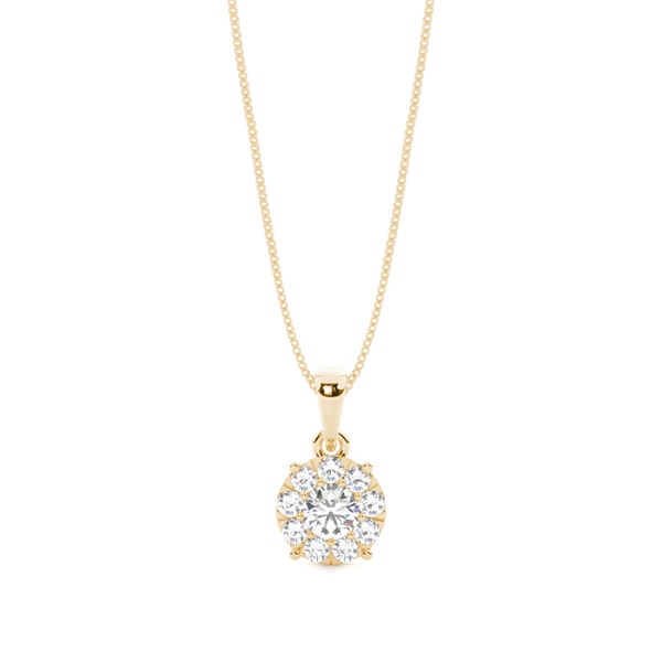 Prong Setting Round Diamond Cluster Pendant