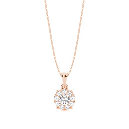Rose Gold Cluster Diamond Pendants