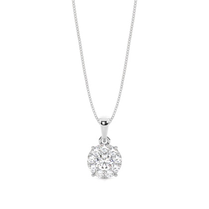 Prong Setting Round Diamond Cluster Pendant