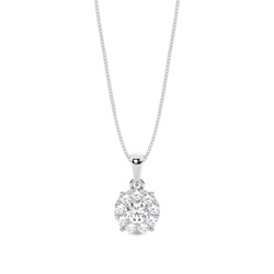 Runder Diamant Designer Anhänger in einer Pavefassung