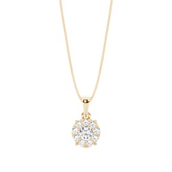 Prong Setting Round Diamond Cluster Pendant