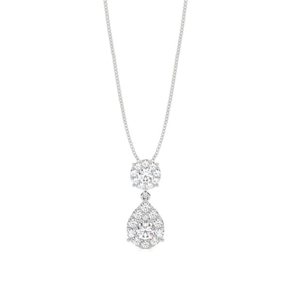 Prong Setting Round Diamond Drop Pendant