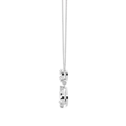 Prong Setting Round Diamond Drop Pendant