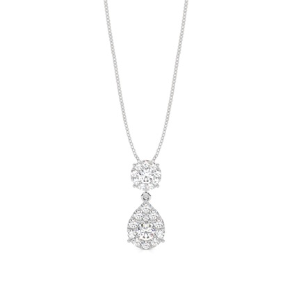 Prong Setting Round Diamond Drop Pendant