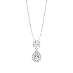 Runder Diamant Cluster Anhänger in einer Krappenfassung