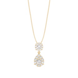 Prong Setting Round Diamond Drop Pendant