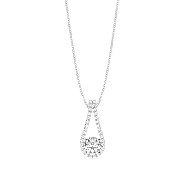 4 Prong Setting Round Diamond Halo Pendant