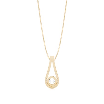 Runder Diamant Designer Anhanger in einer Krappenfassung