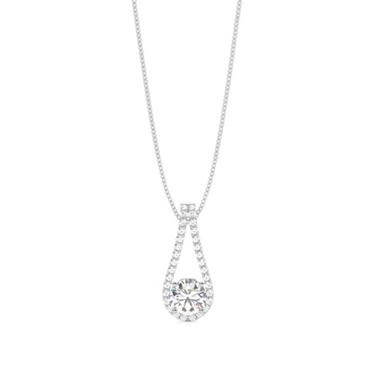 4 Prong Setting Round Diamond Halo Pendant