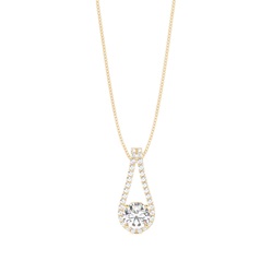 4 Prong Setting Round Diamond Halo Pendant