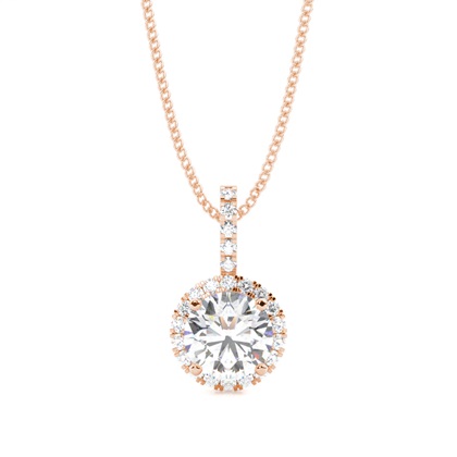 4 Prong Setting Round Diamond Cluster Pendant