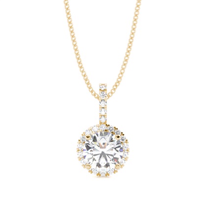 4 Prong Setting Round Diamond Cluster Pendant