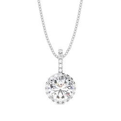 4 Prong Setting Round Diamond Cluster Pendant