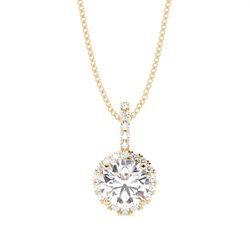 4 Prong Setting Round Diamond Cluster Pendant