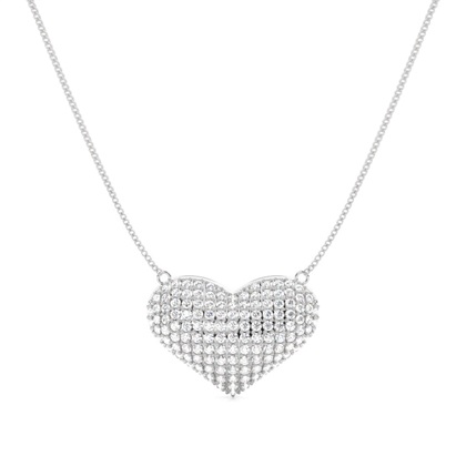 Pave Setting Round Diamond Heart Pendant
