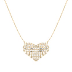 Pave Setting Round Diamond Heart Pendant