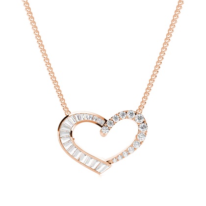 Rose Gold Heart Diamond Pendants