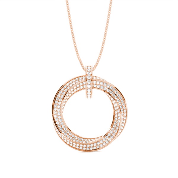 Pave Setting Round Diamond Circle Pendant