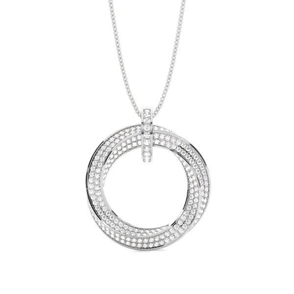 Pave Setting Round Diamond Circle Pendant