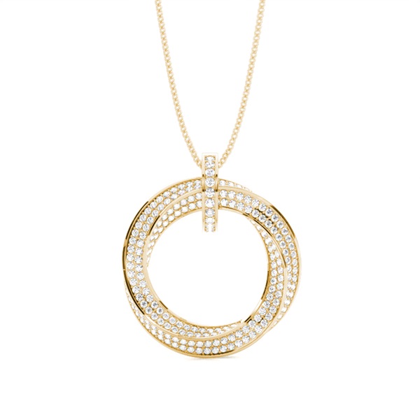 Pave Setting Round Diamond Circle Pendant