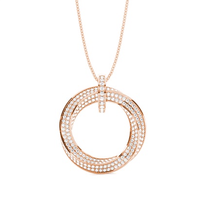 Rose Gold Circle Diamond Pendants
