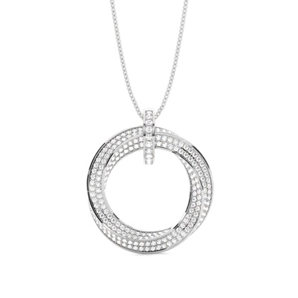 Pave Setting Round Diamond Circle Pendant