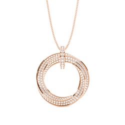 Pave Setting Round Diamond Circle Pendant