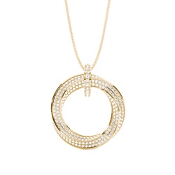 Pave Setting Round Diamond Circle Pendant