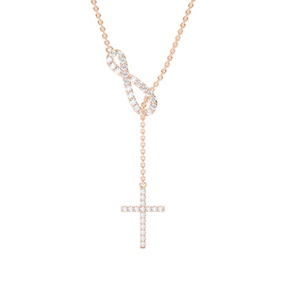 Rose Gold Cross Diamond Pendants