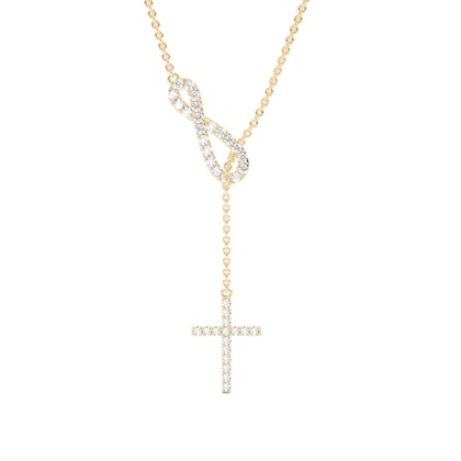 Yellow Gold Cross Diamond Pendants