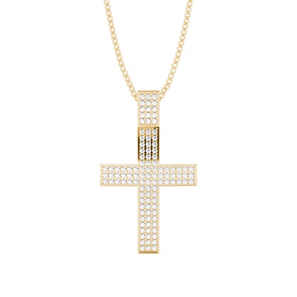 Yellow Gold Cross Diamond Pendants