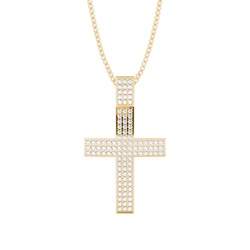 Pave Setting Round Diamond Cross Pendant