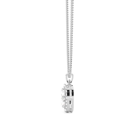 4 Prong Setting Round Diamond Cluster Pendant