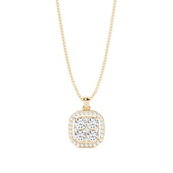 4 Prong Setting Round Diamond Cluster Pendant