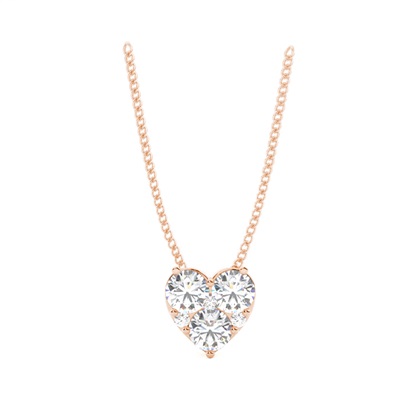 Rose Gold Heart Diamond Pendants