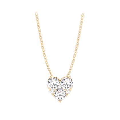 Yellow Gold Heart Diamond Pendants