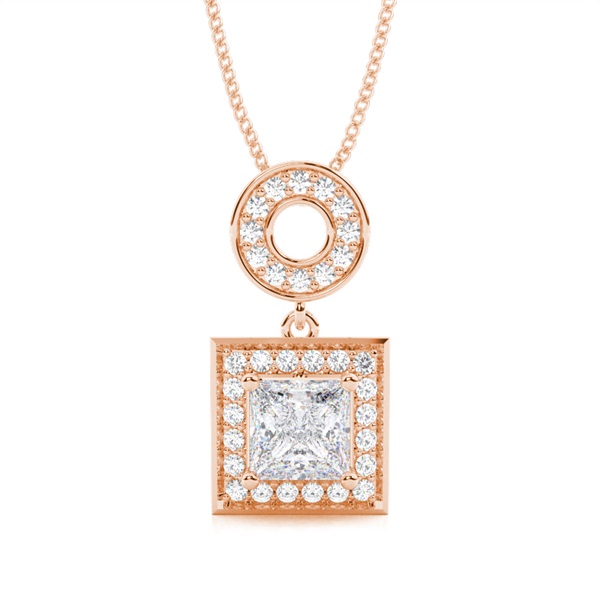 4 Prong Setting Moissanite Halo Pendant