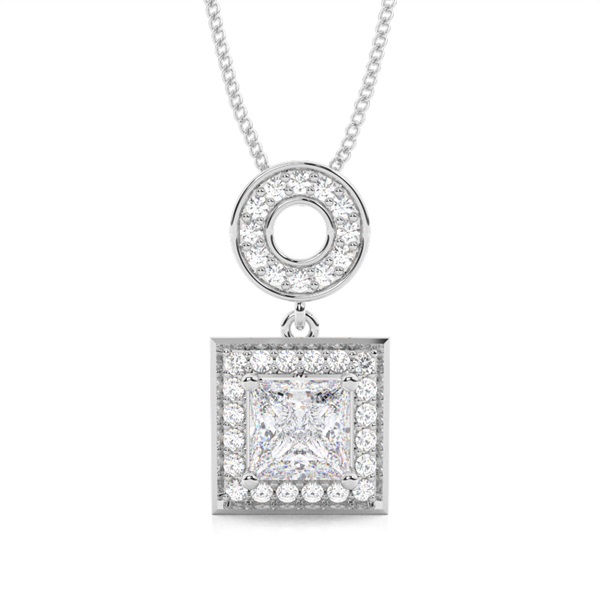 4 Prong Setting Moissanite Halo Pendant