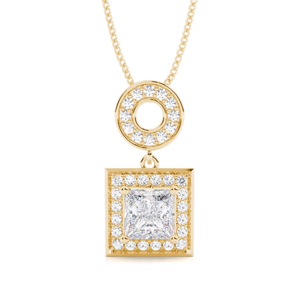 4 Prong Setting Moissanite Halo Pendant