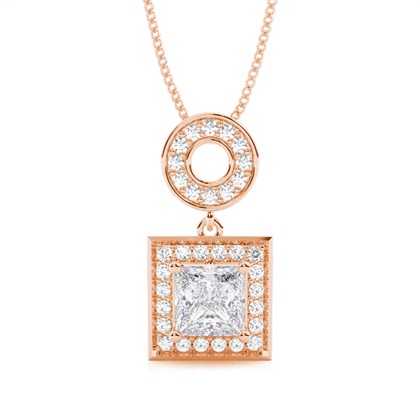 4 Prong Setting Moissanite Halo Pendant