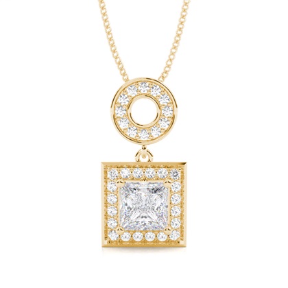 4 Prong Setting Moissanite Halo Pendant
