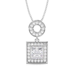 4 Prong Setting Moissanite Halo Pendant