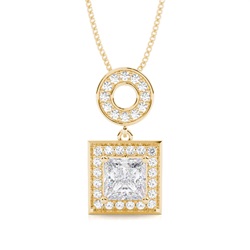 4 Prong Setting Moissanite Halo Pendant
