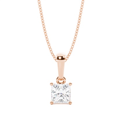 Rose Gold Solitaire Diamond Pendants