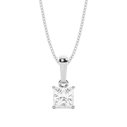 Princess Solitaire Diamond Pendants