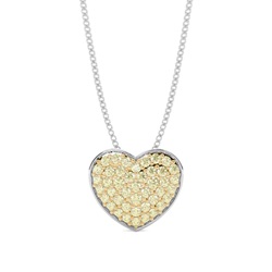 Yellow Diamond pave Heart Pendant