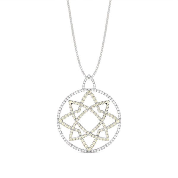 Yellow Diamond Circle Designer Pendant