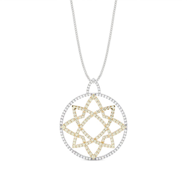 Yellow Diamond Circle Designer Pendant