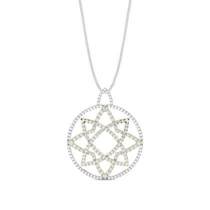 Yellow Diamond Circle Designer Pendant
